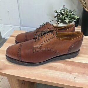 Allen Edmonds Men's Dress Cap Toe Oxfords 10.5 Brown Chili Leather Lace Up